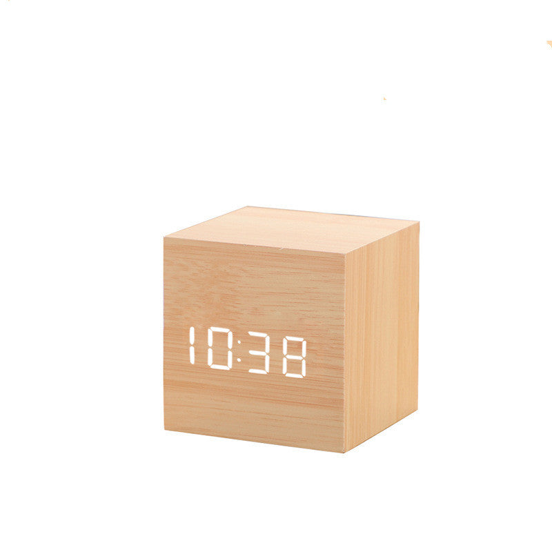 LED Wooden Digital Alarm Clock