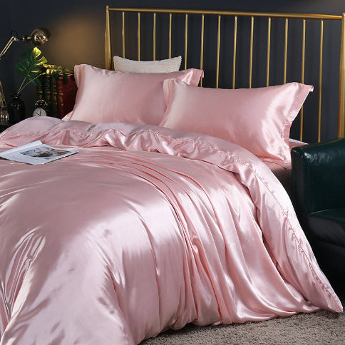 Luxury Double-Sided Silk 4-Piece Bedding Set.