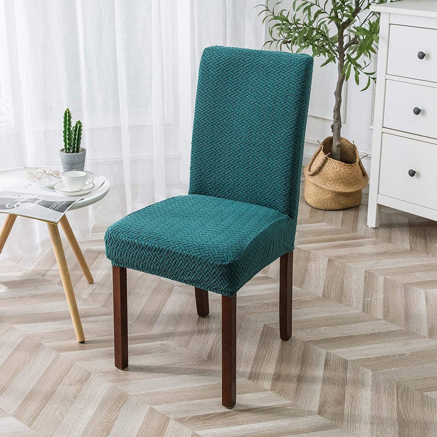 Long Plaid Jacquard Chair Cover