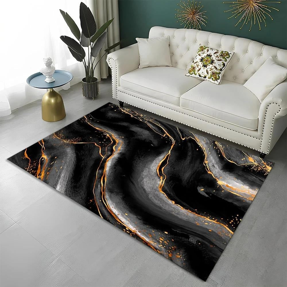 Nordic Marble Flannel Printed Carpet